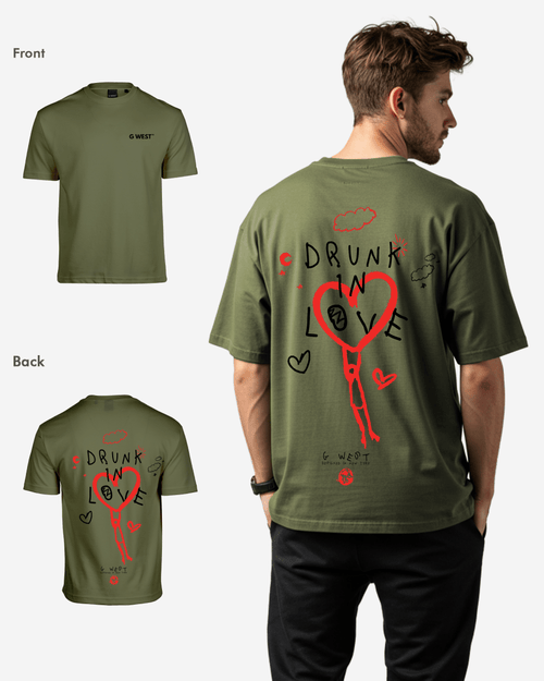 G West Mens Oversized Drunk In Love Tee